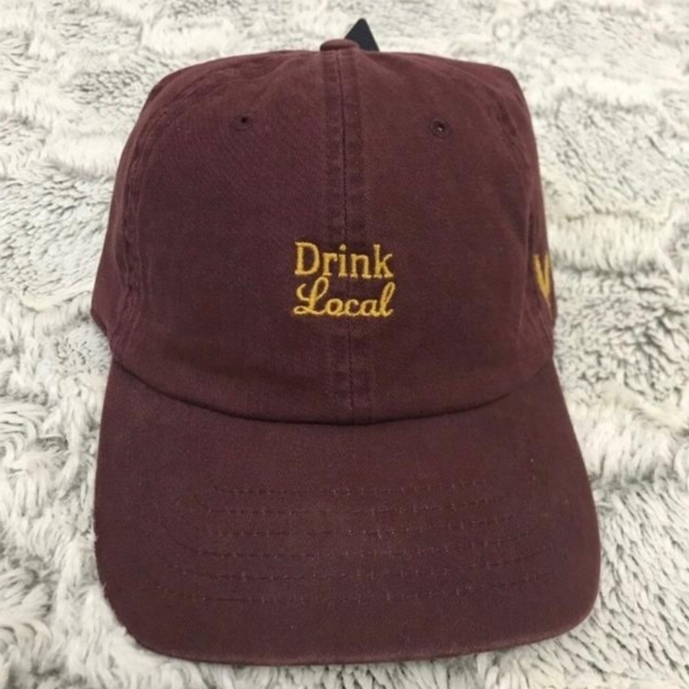 DRINK LOCAL Strapback Slouch Baseball Hat